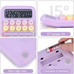 varni enterprise Colorful Candy Calculator,Mechanical Calculator Cute 12 Digit Large LCD Display Colorful Candy Calculator,Mechanical Calculator Cute 12 Digit Large LCD Display FinancialCalculator image 3
