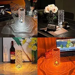 lexmyne Crystal Rose Diamond 16 Color Rgb Changing Mode Led Night Lights Table Lamp image 2