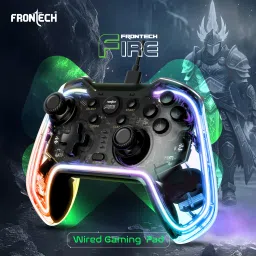 Frontech Wired Type-C Gaming Controller |Dual Vibration Motors | RGB Light (GP-0001) USB Gamepad image 2