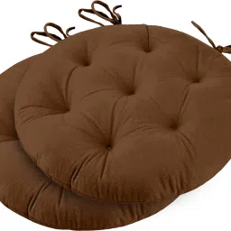 Round Chair Cushion Seat Pad For Outdoor, Dining, Home, Office, 16 x 16 Inch Microfibre Solid Chair Pad Pack of 2-image-52