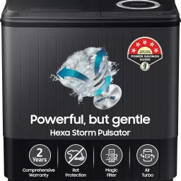 11.5 kg Semi Automatic Top Load Black, Grey-15