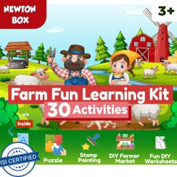 Newton Box 5 in 1 Learning Gift Set | Farm Animals Theme | Age 3 Years and above-21