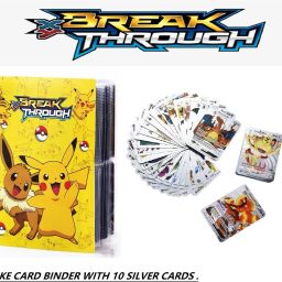 POKEMON CARD BINDER 120POCKET SPACES WITH 10 SILVER CARDS.-image-94