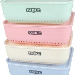 Plastic Set Of 4 Pc Croma New Big Size Multipurpose Smart Basket Storage Basket Storage Basket-10