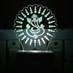 3D Illusion LED Light Night Lights for 7 Colors Led Changing Lighting Bedroom Decoration Decorative Lighting Gifts for Boys Girls Kids Baby Friends GOD GANESHJI ( GANPATI BAPPA ) Night Lamp ( 5 cm, Multicolor ) Night Lamp-21