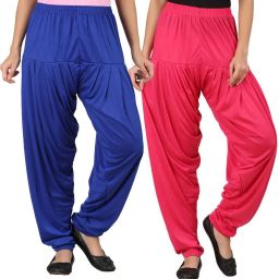Solid Cotton Viscose Blend Women Harem Pants-image-5