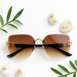 Leeway Unisex Brown Lens & Black Square Sunglasses LW-TF-2007-2-BROWN-1-picture-7