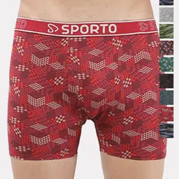 Sporto by Macho Men Pack Of 10 Assorted Long Trunks Sporto_M1031-Printed-Long-10-S-picture-5