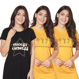 TRENDY WORLD Women Black Tshirts-image-76