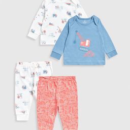 mothercare Boys Set Of 2 Vehicles Printed Pure Cotton Sweatshirt With Pyjamas-10
