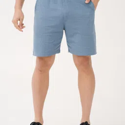 The Pant Project Men Poolside Blue Relaxed Fit Sweatshorts-image-99