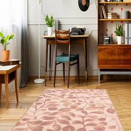 MODEFE Beige & Brown Floral Anti-Skid Carpet-image-1