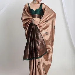 Janasya Women Silk Blend Ethnic Printed Woven Design Banarasi Saree with Blouse Piece-image-76