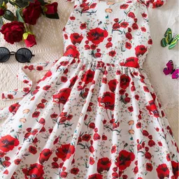 LULU & SKY Floral Print Flutter Sleeve Fit & Flare Dress-picture-19