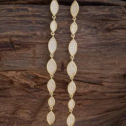 Kushal's Fashion Jewellery Gold-Plated CZ Studded Teardrop Shaped Drop Earrings-15