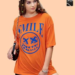 Christy World Women Pack Of 2 Printed Cotton Extended Sleeves Oversized T-shirt-image-93