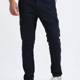 THE BEETEL HOUSE Men Relaxed Lazy Linen Utility Cargo Trousers-picture-11
