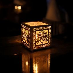 Extreme Karigari Gold Toned Peacock Textured Candle Holder-image-32