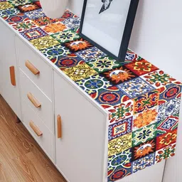 PRAKARTIK Red & Yellow Printed Pure Cotton Durable Table Runner-image-39