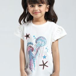 Monte Carlo Women Graphic Print Round Neck Flutter Sleeve Top-image-77