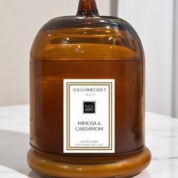 Soi FlameCraft Brown Luxury Mimosa & Cardamom Bell Jar Scented Candle-image-66