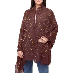 Exotic India Printed Pure Cotton Bandhani Jodhpur Dupatta With Tie-dye Print-9