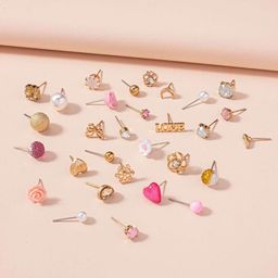 OOMPH Heart Shaped Studs Earrings-25