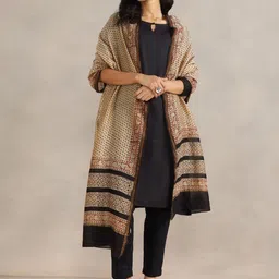 Fabindia Floral Printed Cotton Silk Dupatta-26