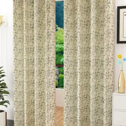 Galaxy Home Decor Cream-Coloured Set of 2 Room Darkening Door Curtain-image-64