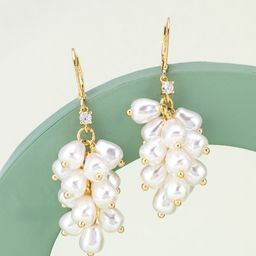 Kushal's Fashion Jewellery Gold-Plated Zircon & Pearld Studded Party Classic Drop Earrings-36