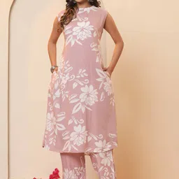 KALINI Floral Printed A-Line Kurta with Palazzo-picture-11
