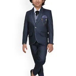 BAESD Boys 5 Piece Single-Breasted Shawl Collar  Party Suit-image-22