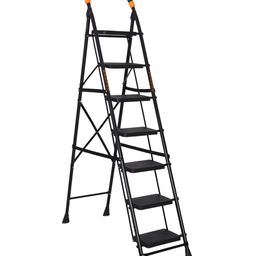 Parasnath Black Textured 7-Step Front Step Folding Ladder-image-3