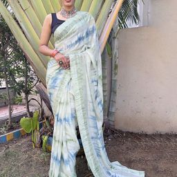DIVASTRI Tie and Dye Pure Chiffon Ready to Wear Saree-image-77