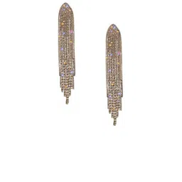 Aurum & You Gold Plated Crystals Studded Tasselled Contemporary Drop Earrings-50