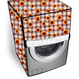 The Furnishing Tree Coffee Brown Printed Washing Machine Cover-picture-34