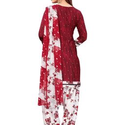 Unstitched Printed Cotton Blend Kurta & Patiyala Dress Material with Dupatta-image-60