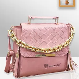 CANDY BAGS Women Textured Crossbody Tasselled Satchel Bag-image-92