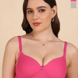 DressBerry Pack of 2 Full Coverage Lightly Padded Cotton T-shirt Bra-image-76