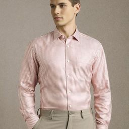 Luxure by Louis Philippe Micro Checked Long Sleeves Pure Cotton Formal Shirt-picture-37