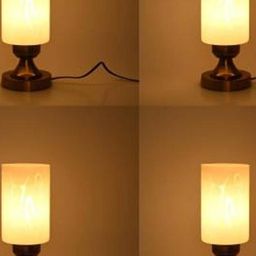 SOMIL White Set Of 4 Printed Glass Cylindrical Shaped Table Lamp-image-33