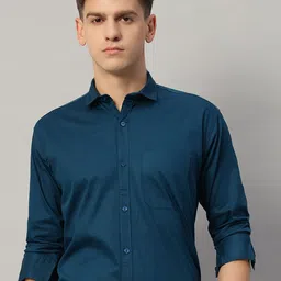 VOGAAN Modern Spread Collar Cotton Slim Fit Formal Shirt-image-20