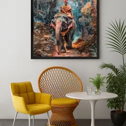 999Store Navy Blue & Orange 1 Piece Canvas Other Wall Paintings-image-33
