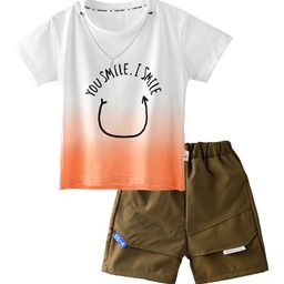 Bold N Elegant Boys Colourblocked Round Neck Pure Cotton T-shirt With Shorts-image-60