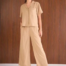 SASSAFRAS Notched Collar Shirt With Trousers Co-Ords-picture-51