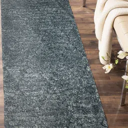 OBSESSIONS Grey Geometric Printed Anti Skid Bedside Floor Runner-89