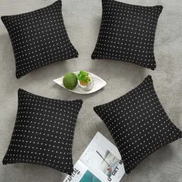 homzz Black Solid Cotton 4 Cushion Covers-picture-12