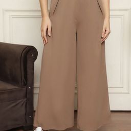 JAKANARY Women Relaxed High-Rise Easy Wash Trousers-image-59
