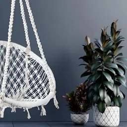 Swingzy White Round Shaped Hanging Wooden Hammock Swing With Cushion-26