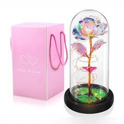 DWIZA ENTERPRISETransparent Artificial Flower Rose Glass Showpieces-image-77